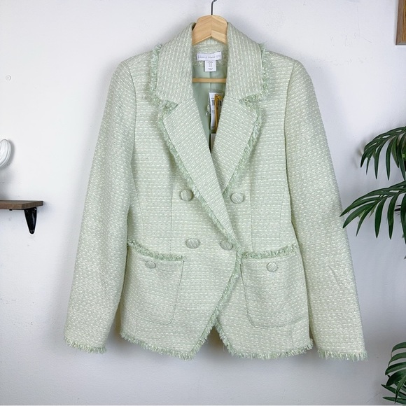 NWT House of Harlow 1960 Pistachio Tweed Spring Jacket